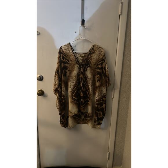 Show Me Your Mumu Leopard Oversize Top Swim Cover Up Tunic Mob Wife Summer Sz S - Picture 1 of 9